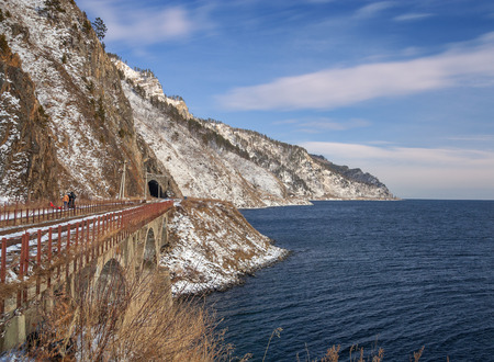 Late autumn in the Circum-Baikal Railwayの写真素材