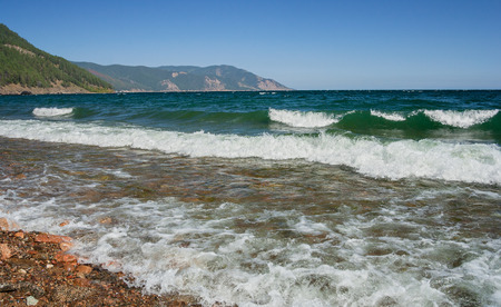 Waves on Lake Baikalの写真素材