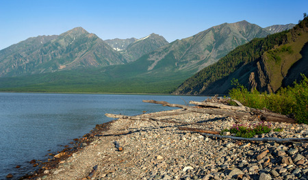 In the north of Lake Baikal. Mountains Baikal ridgeの写真素材