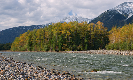 River Snegnaya (Snowy) in autumn.  Ridge Khamar-Daban, Pribaikalie, Eastern Siberiaの写真素材