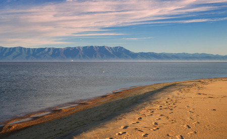 View of the Svyatoy Nos Peninsula in the Gulf of Barguzinの写真素材