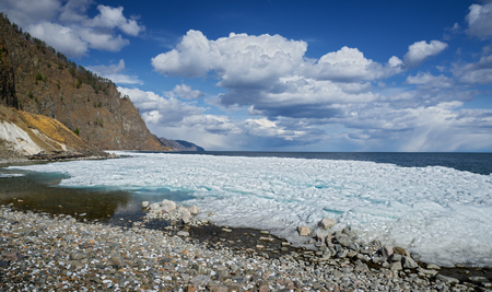 Lake Baikal in early Mayの写真素材