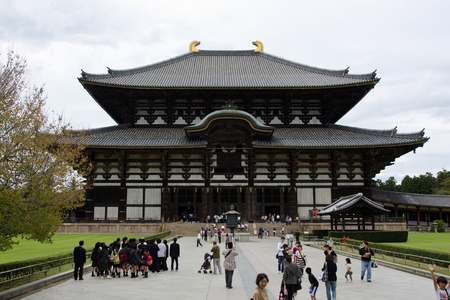 Great Buddha Hall, daibutsuden, of the Todai-ji buddhist temple in Nara, Japanのeditorial素材