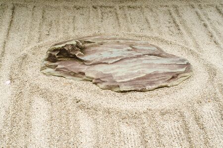Sand and big stone in the zen garden at Ginkaku-ji temple in Kyotoのeditorial素材