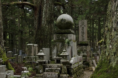 Okunoin cemetary at Mount Koya and Koya-san in Wakayama, Japan. World Heritage Siteのeditorial素材