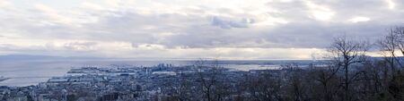 Panorama view of Kobe in Japan from the surrounding mountainsのeditorial素材