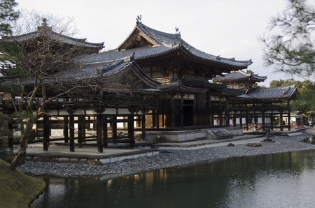 Japanese ancient Buddhist temple Byodoin in Uji village near Kyoto, Japan, World Heritage Siteのeditorial素材