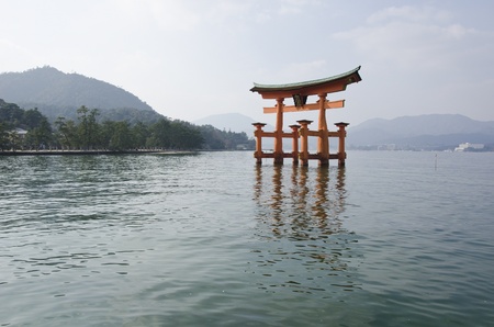 Itsukushima Shrine on Miyajima Island, near Hiroshima, Japanのeditorial素材