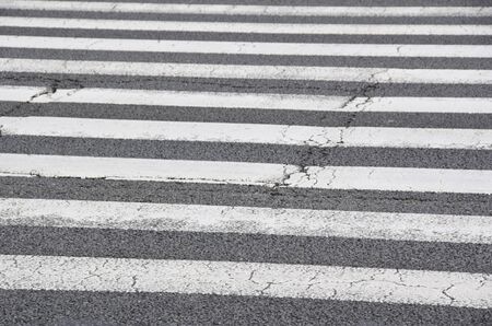 Pedestrian crossing, zebra in white and blackの写真素材