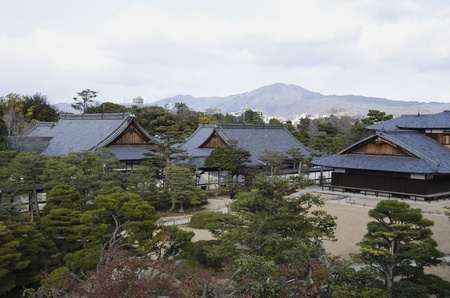 Outdoor view of ninomaru palace in Nijo castle in Kyoto, Japanのeditorial素材