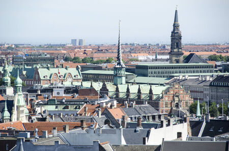 View on the Roofs of Copenhagen from the round tower, Denmarkのeditorial素材