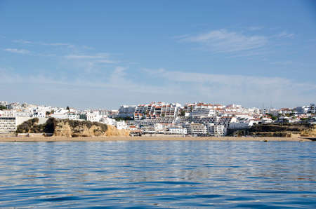 Panorama of Albufeira in Portugal as seen from the seaの写真素材
