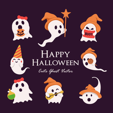 cute ghost for Halloween dayのイラスト素材