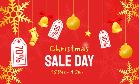 christmas sale day bannersのイラスト素材