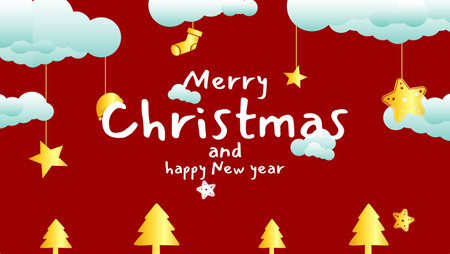 christmas and new year banner templateのイラスト素材