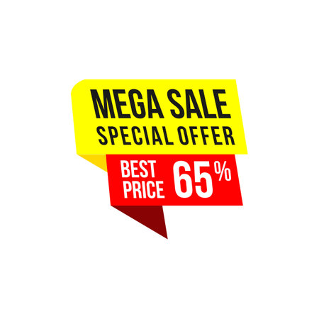 Mega sale banner template design, mega sale special offer. end of season special offer bannerのイラスト素材