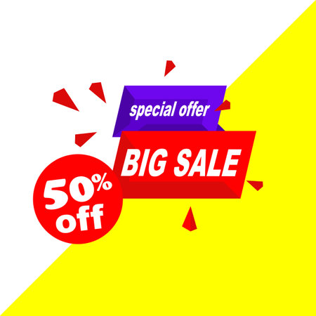 Big sale banner template design, mega sale special offer. end of season special offer bannerのイラスト素材