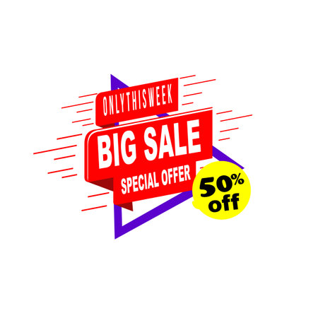 Big sale banner template design, mega sale special offer. end of season special offer bannerのイラスト素材