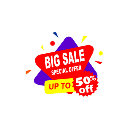 Big sale banner template design, mega sale special offer. end of season special offer bannerのイラスト素材