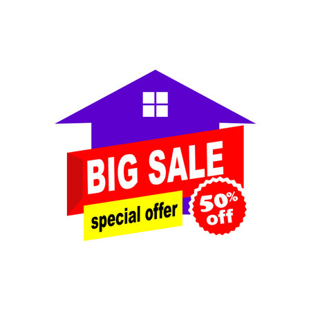Sale banner template design, mega sale special offer. end of season special offer bannerのイラスト素材
