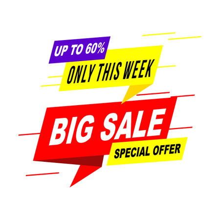 Big sale banner template design, mega sale special offer. end of season special offer bannerのイラスト素材