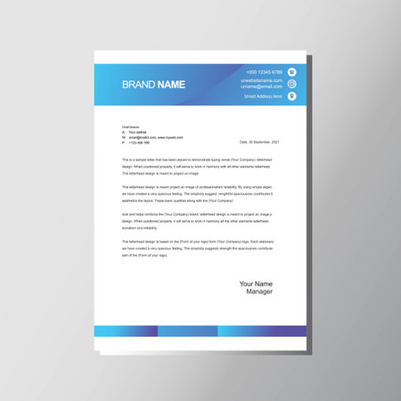 Modern blue letterhead designのイラスト素材