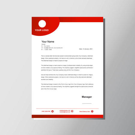 Simple modern letterhead design with gradient redのイラスト素材