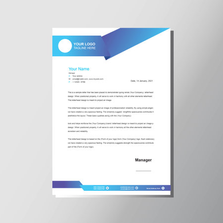 Modern blue letterhead designのイラスト素材
