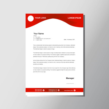 Simple modern letterhead design with gradient redのイラスト素材