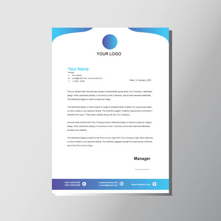 Modern blue letterhead designのイラスト素材