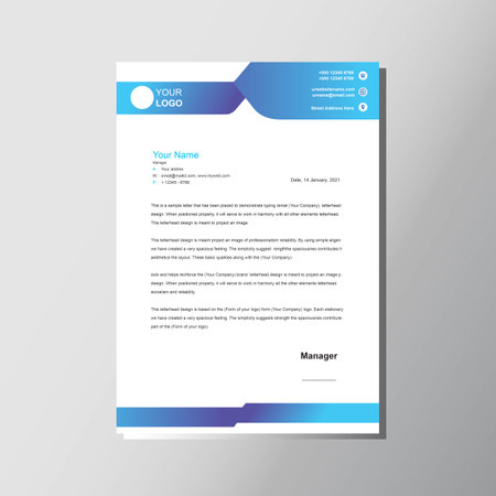 Modern blue letterhead designのイラスト素材