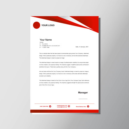 Simple modern letterhead design with gradient redのイラスト素材
