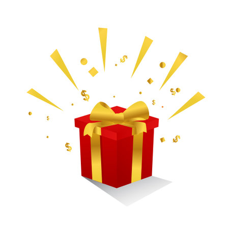 surprise gift box for Christmas and new yearのイラスト素材