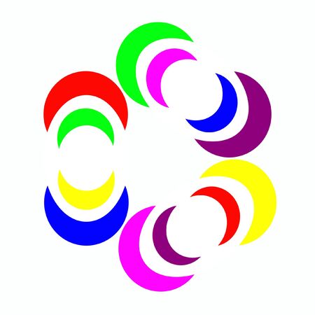 Drawing colored moonsの写真素材