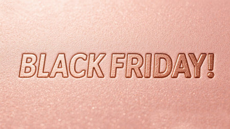 black friday text on a light pink background for sale promotion and holiday shopping adsの素材