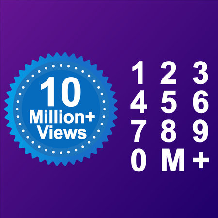 Complete million followers pack of social media, Vector Greeting artwork different gradient background, best design for social media platform, editable vector file, Million subscriの写真素材