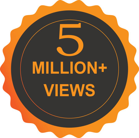 5 million Views vector post 5 million celebration. 5 million views. thank you congratulation. 5M...