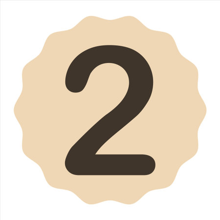 Clean and colorful vector graphic of number two suitable for education, counting visuals, infographics, branding, presentations and creative digital design.のイラスト素材