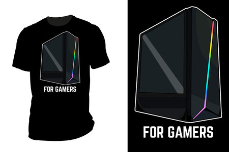 Vector for gamers t shirt mockup retro vintageのイラスト素材