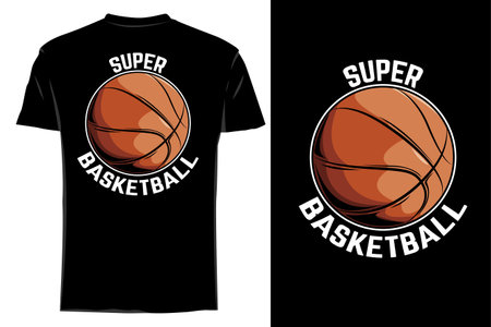 Super basketball t shirt mockup retro vintageのイラスト素材