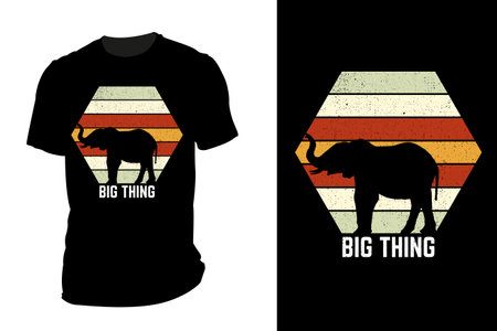 Big thing silhouette t shirt mockup retro vintageのイラスト素材