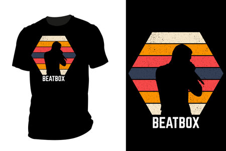 Beat box silhouette t shirt mockup retro vintageのイラスト素材