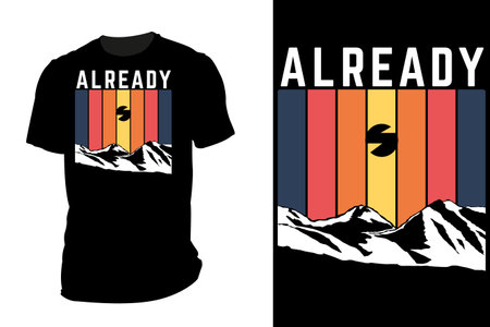 Already silhouette t shirt mockup retro vintageのイラスト素材