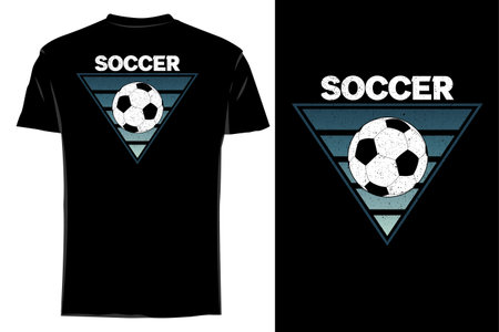 Classic soccer silhouette t shirt mockup retro vintageのイラスト素材