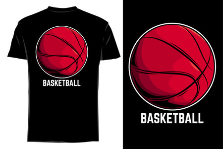 Basketball vector t shirt mockup retro vintageのイラスト素材