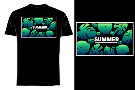 Summer style silhouette t shirt mockupのイラスト素材