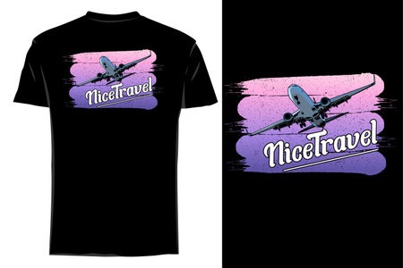 Nice travel vector t shirt mockup retro vintageのイラスト素材