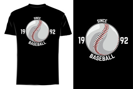 Baseball ball vector t shirt mockup retro vintageのイラスト素材