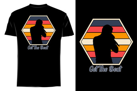 Get the beat silhouette t shirt mockup vintageのイラスト素材