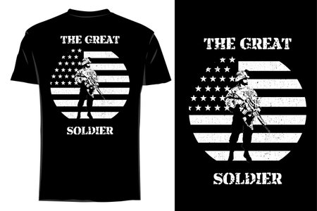 The great soldier t shirt mockup silhouette retro vintageのイラスト素材